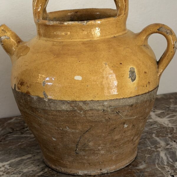 French yellow glazed jar