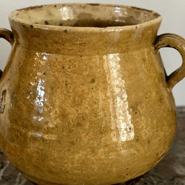 French yellow glazed jar