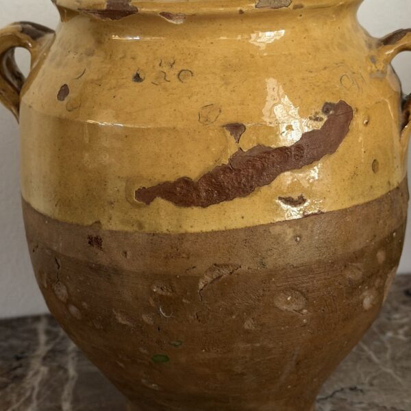 French yellow glazed jar